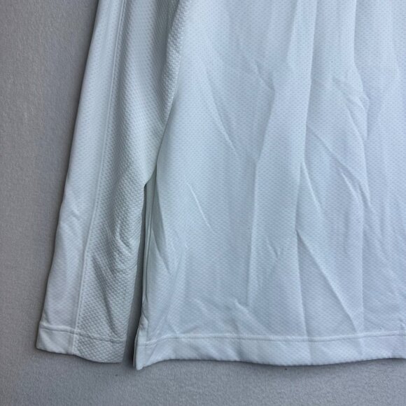 Land's End Verizon White Quarter Zip Pullover Mens Small Casual Workwear Light - Picture 3 of 11